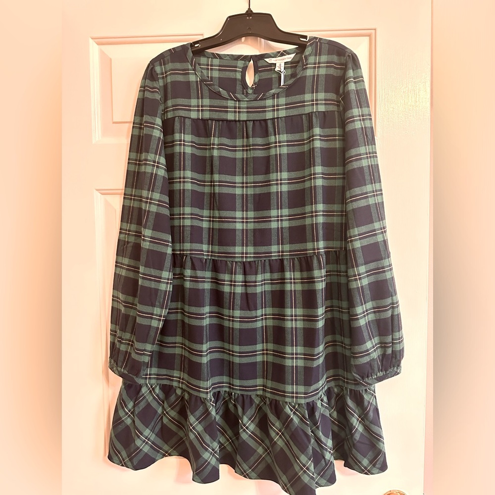 NWT Southern Tide flannel plaid dress. Size medium